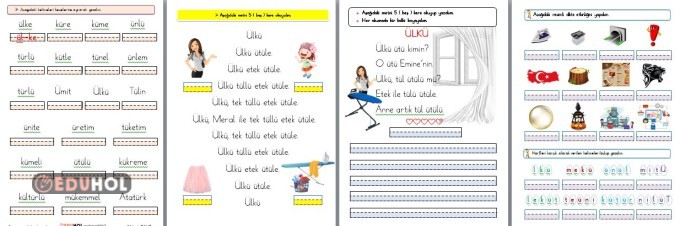 1.SINIF İLKOKUMA YAZMA Ü SESİ HECELERE AYIRMA, METİNLER, DEĞERLENDİRME