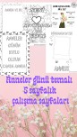 Anneler günü çalışma sayfaları