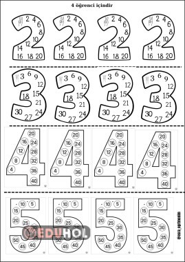 Ritmik Sayma ,Deftere Yapıştırma (2,3,4,5)
