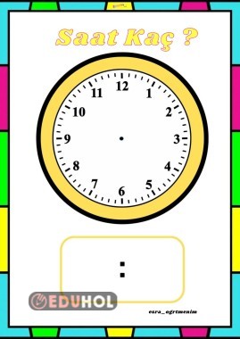 Saatler Yaz-Sil Şablon