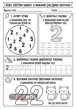 2 Rakamı Çalışma Sayfası