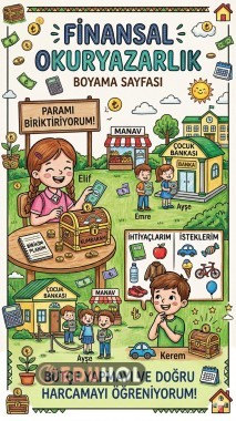 İlkokulda Finansal Okuryazarlık Boyama Sayfası