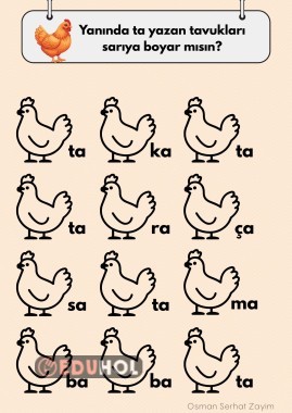 Özel Eğitim , Basara Yöntemi, ta Hecesi Ayırt Etme Çalışması