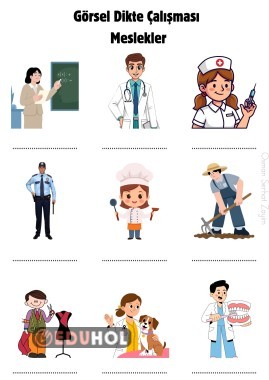 Özel Eğitim, Görsel Dikte Çalışması-Meslekler
