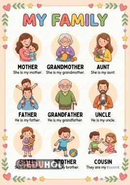 ENG 3.2. My Family - Poster / Vocabulary Chart