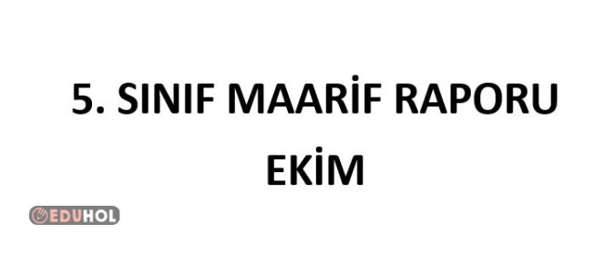5. Sınıf Fen Bilimleri Ekim Ayı Maarif Raporu