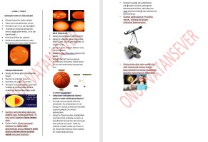 5.Sınıf 1.Ünite Güneşin Yapısı Ders Notu