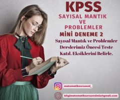 KPSS Sayısal Mantık ve Problemler Deneme 2