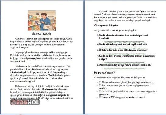 BİLİNÇLİ TÜKETİCİ OKUMA ANLAMA