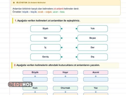 ZIT ANLAMLI KELİMELER