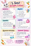 1.sınıf ihtiyaç liste