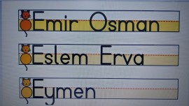 1. Sınıf İsim Farkındalığı ( Kılavuz Çizgili word)