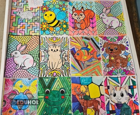 desenli boyama çalışması