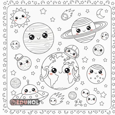 Gezegenler boyama sayfası
