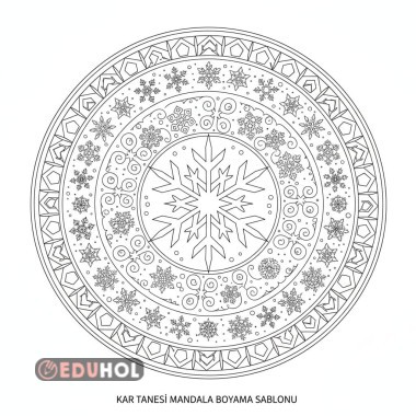 kar tanesi mandala boyama
