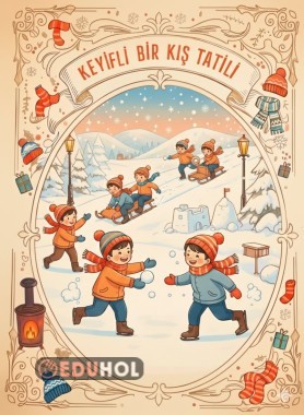 Retro karne kılıfı - Ara tatil ödev kapağı - akıllı tahta fonu