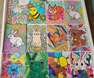 desenli boyama çalışması