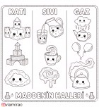 Maddenin halleri defter yapıştırma boyama