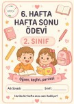 2. sınıf 6. hafta hafta sonu ödevi