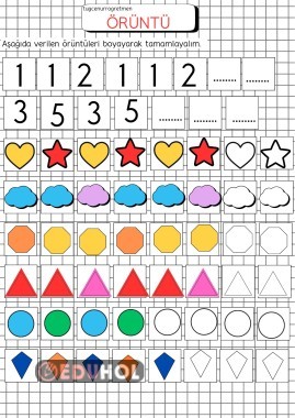 1. sınıf Örüntü Çalışma Kağıdı