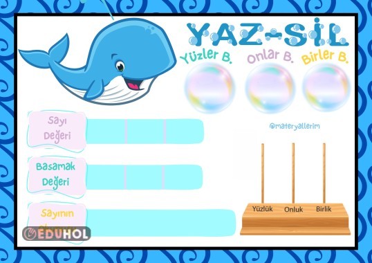 3 Basamaklı Doğal Sayılar - Yaz-Sil