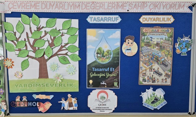 ÇEDES NİSAN PANOSU - YARDIMSEVERLİK - TASARRUF - DUYARLILIK