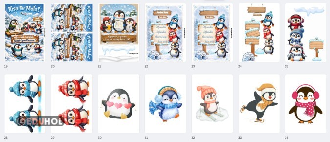 Penguenli Karne Çantası Şablonları