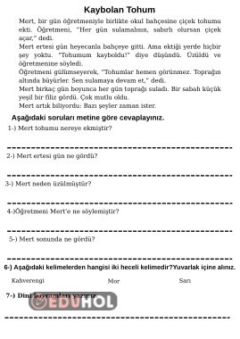 1. Sınıf Süreç değerlendirme Sınavı(6-10 Nisan)