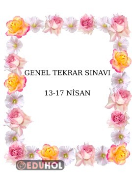13-17 Nisan Genel Tekrar Sınavı