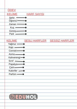Dil Bilgisi Sesli ve Sessiz Harfler Çalışma Sayfası