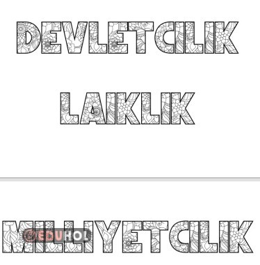 Atatürk İlkeleri Boyama Sayfaları