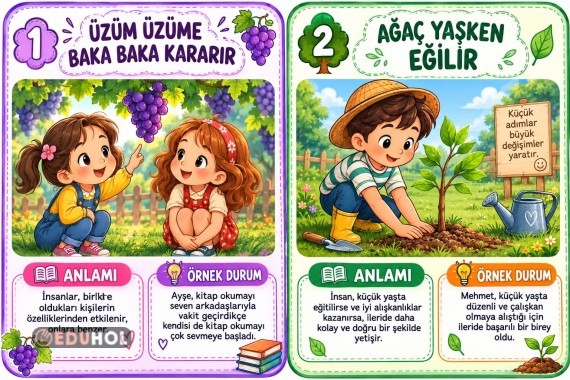 20 adet Görselli Atasözü kartı