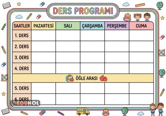 Haftalık Ders Şablonları 6x