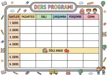 Haftalık Ders Şablonları 6x