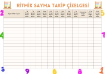 ritmik sayma takip çizelgesi