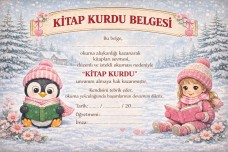 Kitap kurdu belgesi kız ve erkek