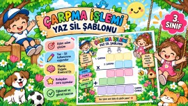 Çarpma İşlemi – Yaz Sil Şablonu