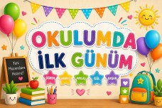 Okulumda ilk günüm akıllı tahta görseli