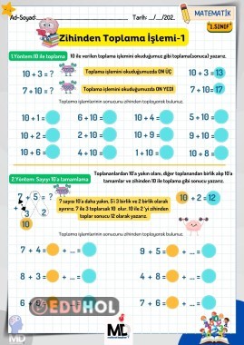 1.Sınıf Matematik- Zihinden To... · Eduhol - Etkinlik İndir Oyun Oyna ...