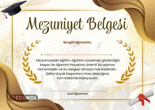 Mezuniyet Belgesi · Eduhol - Etkinlik İndir Oyun Oyna Test Çöz Video İzle