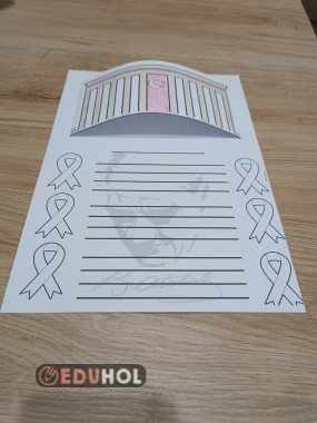 10 Kasım için 3 boyutlu şiir yazma şablonu