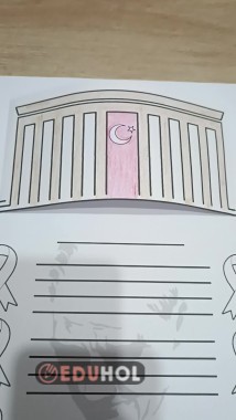 10 Kasım için 3 boyutlu şiir yazma şablonu