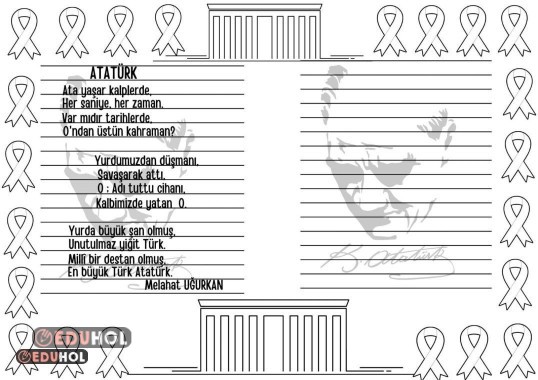 10 Kasım Atatürk'ü Anma Haftası için Şiir Yazma Etkinliği