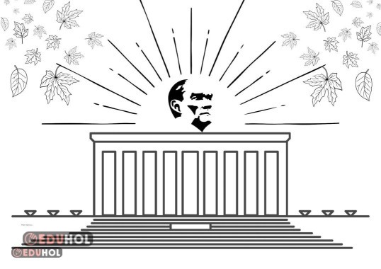 10 Kasım için Boyama Sayfası