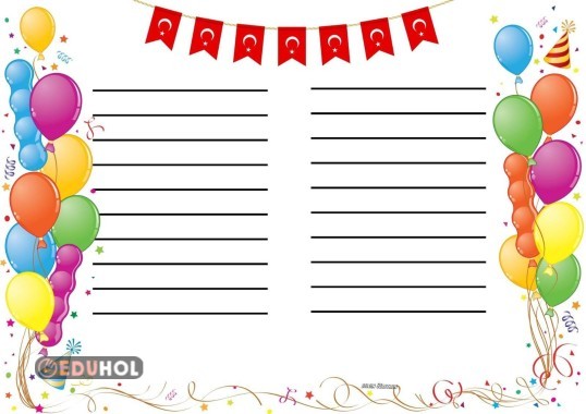 23 Nisan için şiir şablonu