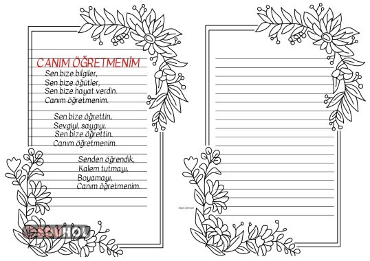 24 Kasım Öğretmen Günü için şiir yazma etkinliği