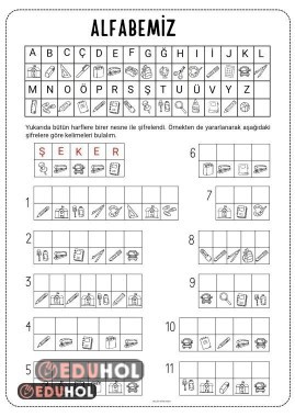 Alfabe Çalışma Sayfası 2 ( Bulmaca)