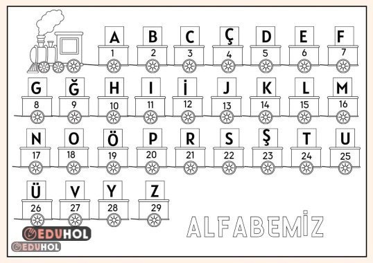 Alfabe deftere yapıştırmak için