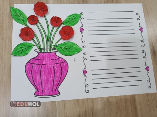 Anneler Günü 3D Şiir Yazma Şablonu