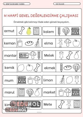 M Harfi Değerlendirme Çalışması 1